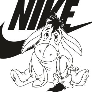 Eeyore Nike Black SVG - Cartoon Characters Svg