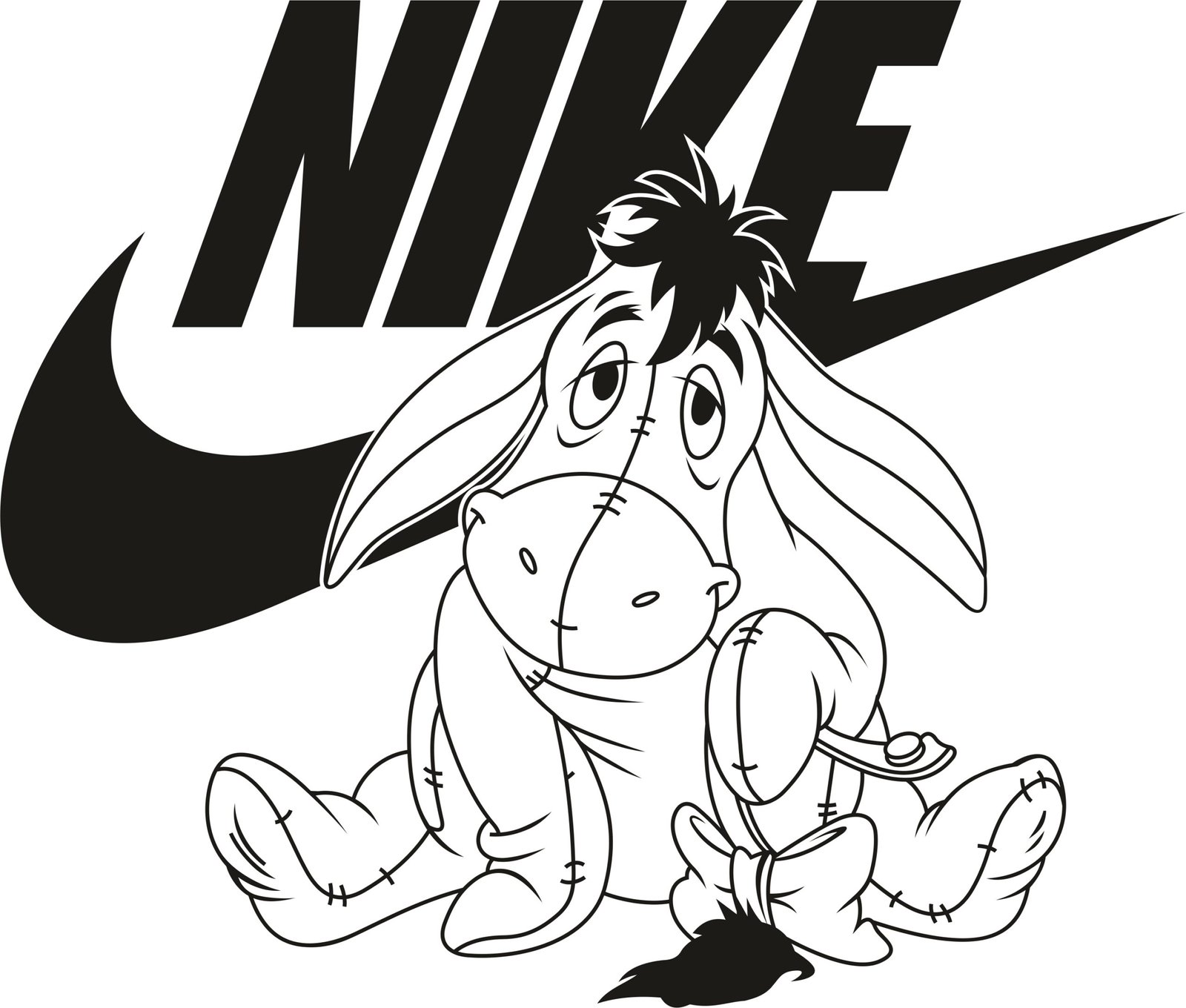 Eeyore Nike Black Svg