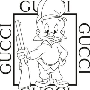 Elmer Fudd Gucci Black SVG - Cartoon Characters Svg