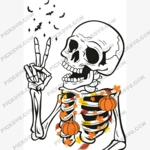 Fall Skeleton Halloween SVG