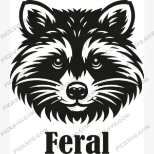 Feral Raccoon Black SVG – Digital File