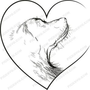 Golden Dog Heart SVG - Digital File