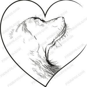Golden Dog Heart SVG PickSVG