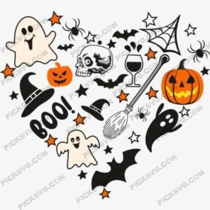 Halloween Ghost Boo Heart Style SVG