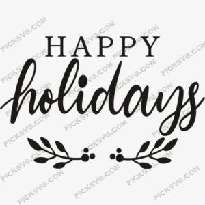 Happy Holidays Leaves Svg
