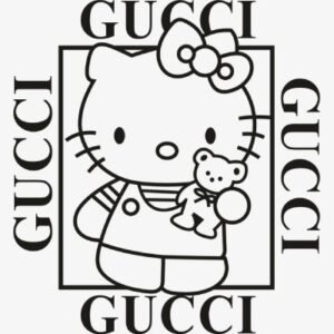 Hello Kitty Gucci Black SVG, PDF, DXF, EPS, PNG