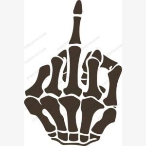 Skeleton Hand with Raised Middle Finger SVG