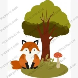 Fox in Forest SVG PickSVG