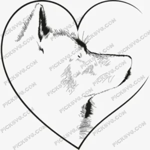 Husky Dog Heart SVG PickSVG