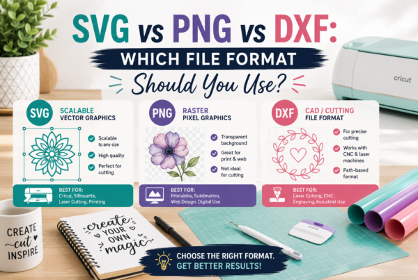 SVG vs PNG vs DXF file format comparison guide for Cricut and Silhouette crafters - PickSVG