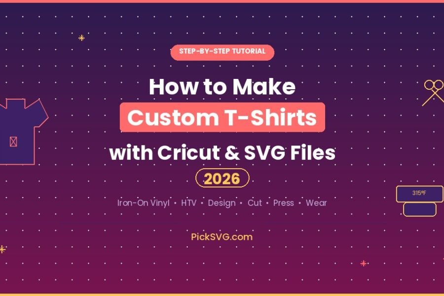 How to make custom t-shirts with Cricut using SVG files and iron-on vinyl - step-by-step guide 2026 by PickSVG.com
