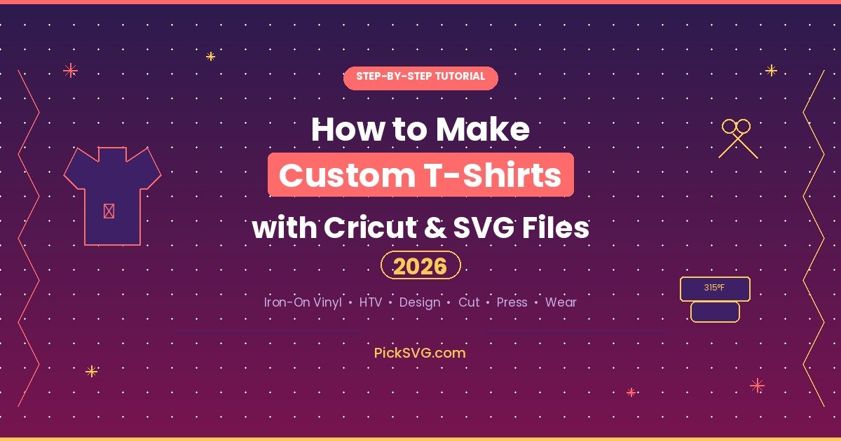 How to make custom t-shirts with Cricut using SVG files and iron-on vinyl - step-by-step guide 2026 by PickSVG.com