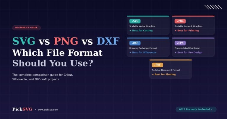 SVG vs PNG vs DXF file format comparison guide for Cricut and Silhouette crafters - PickSVG