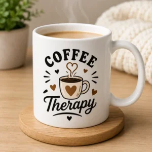 Cricut SVG mug design project with a custom coffee graphic