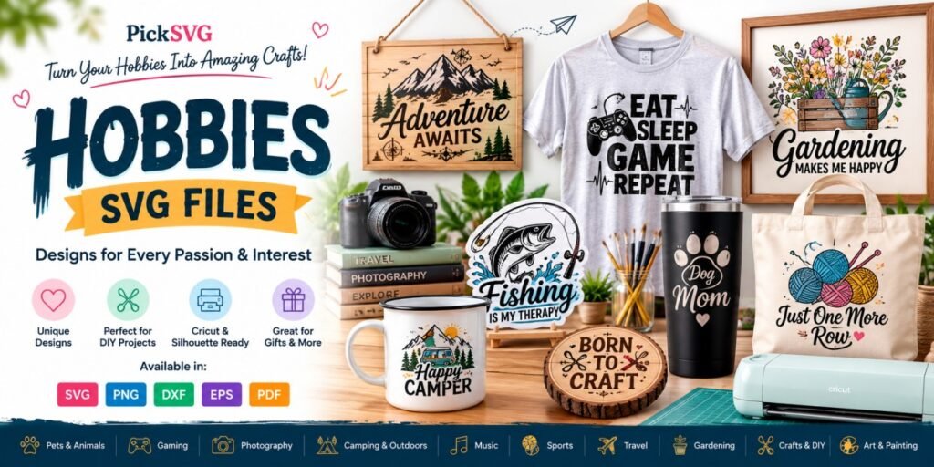 Hobbies SVG files for Cricut and Silhouette crafting projects